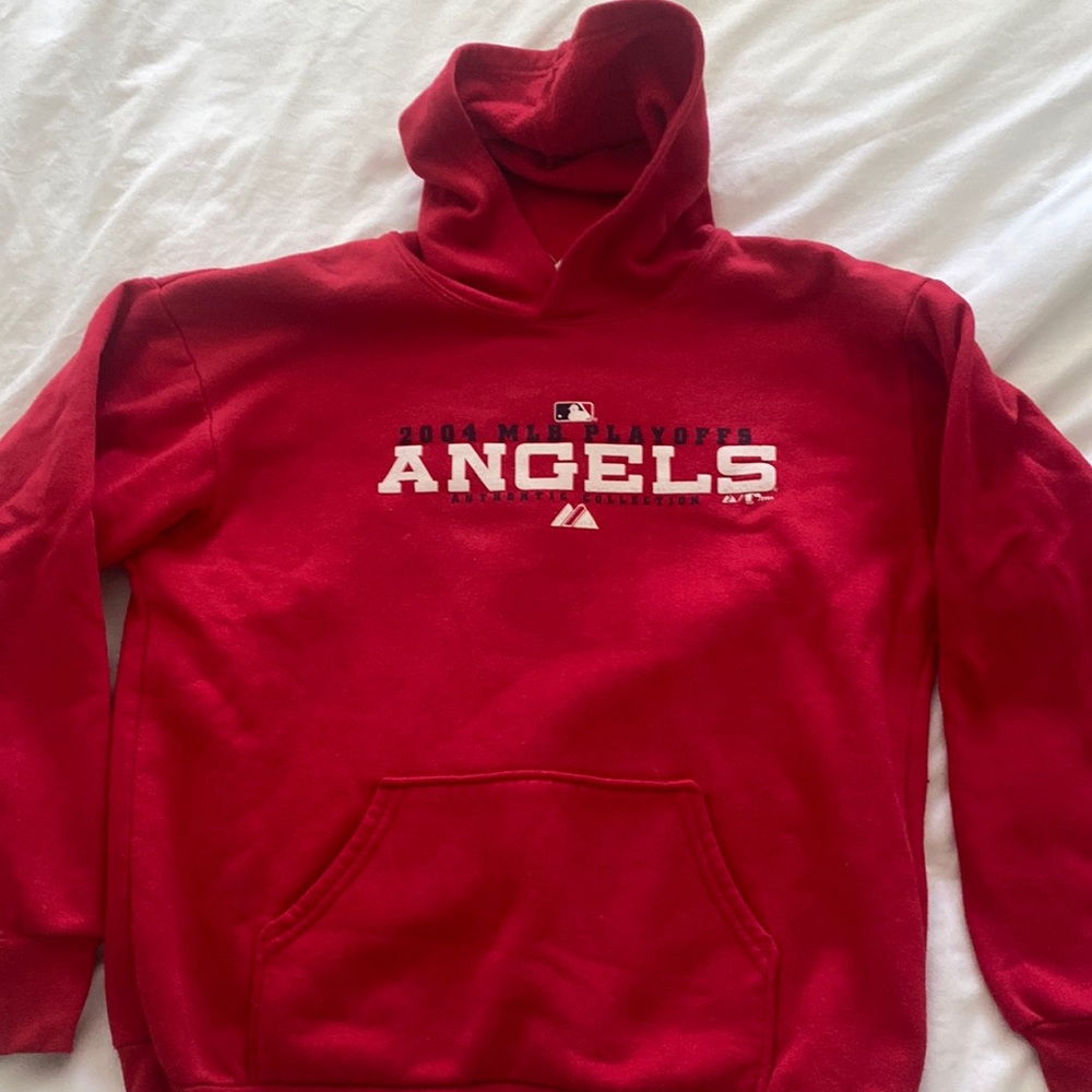 RARE 2004 Anaheim Angels MLB PLAYOFFS Hooded Sweatshirt